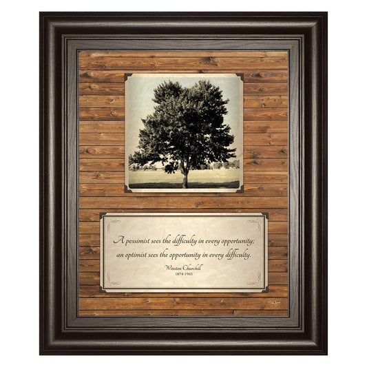Classy Living Solitude Grove 22x26in Wall Art | Traditional Dark Chocolate MDF Frame with Sepia Tree Print | Living Room & Office | Model 8189