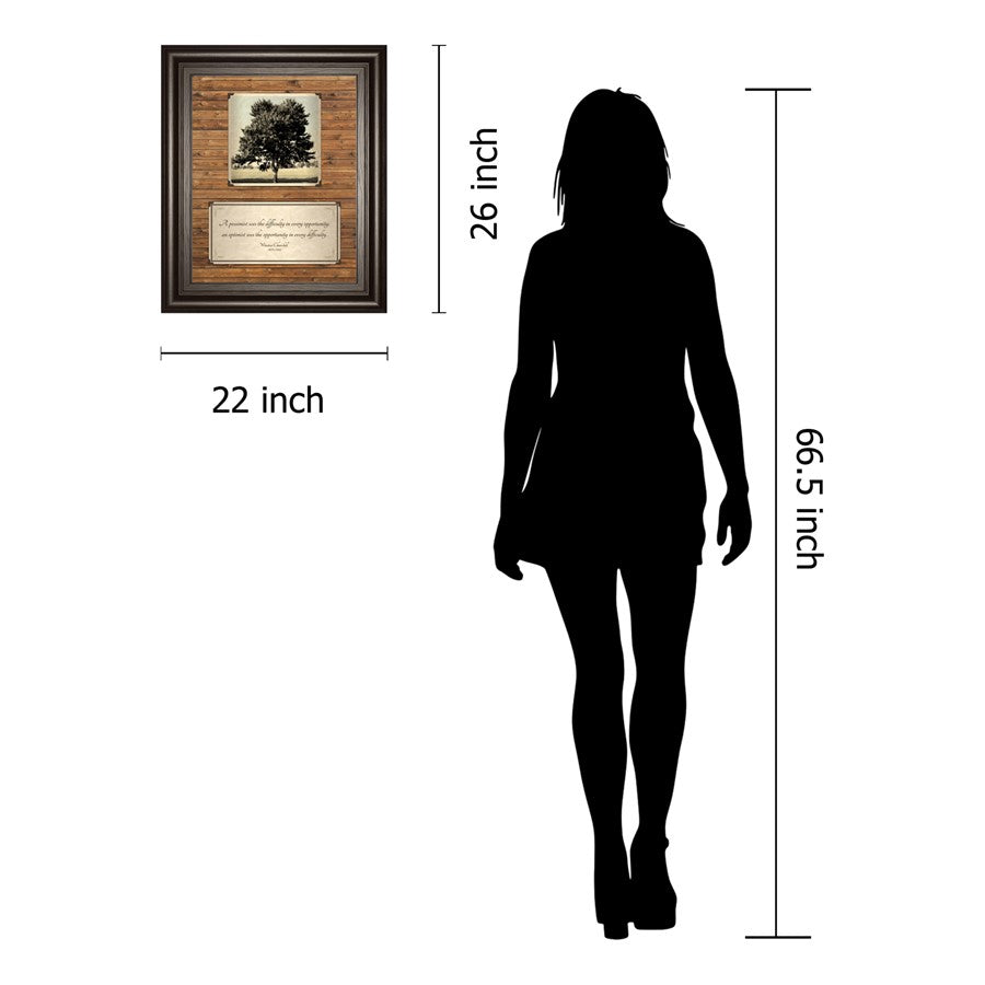 Classy Living Solitude Grove 22x26in Wall Art | Traditional Dark Chocolate MDF Frame with Sepia Tree Print | Living Room & Office | Model 8189
