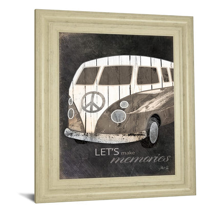 Classy Living Memory Van Wall Art 22x26in | Contemporary MDF Frame with Ivory Bliss Finish | Living Room & Office Decor | 1 x 22 x 26 in | Model 8190