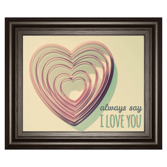Classy Living Nested Hearts Wall Art 26x22in | Contemporary Multicolor Paper on MDF Frame | Living Room & Bedroom Love-Themed Decor | 1 x 26 | Model 8192