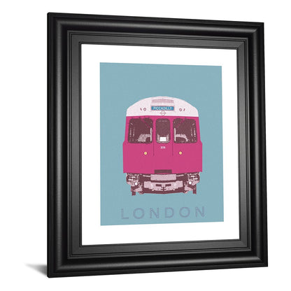 Classy Living Piccadilly Train Wall Art 22x26in | Contemporary Multicolor Graphic Art on Paper in Black MDF Frame | Living Room & Office | Model 8199