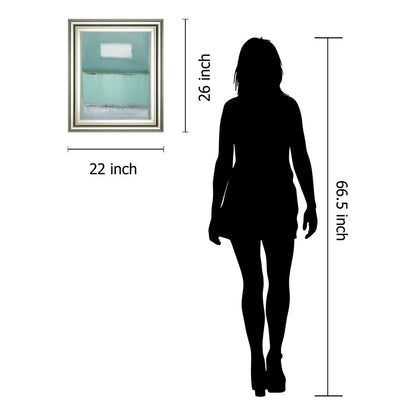 Classy Living Serene Horizon 22x26in Wall Art | Transitional Silver Serenity MDF Frame | Living Room & Bedroom Tranquil Decor | 1 x 22 x 26 in | Model 8204