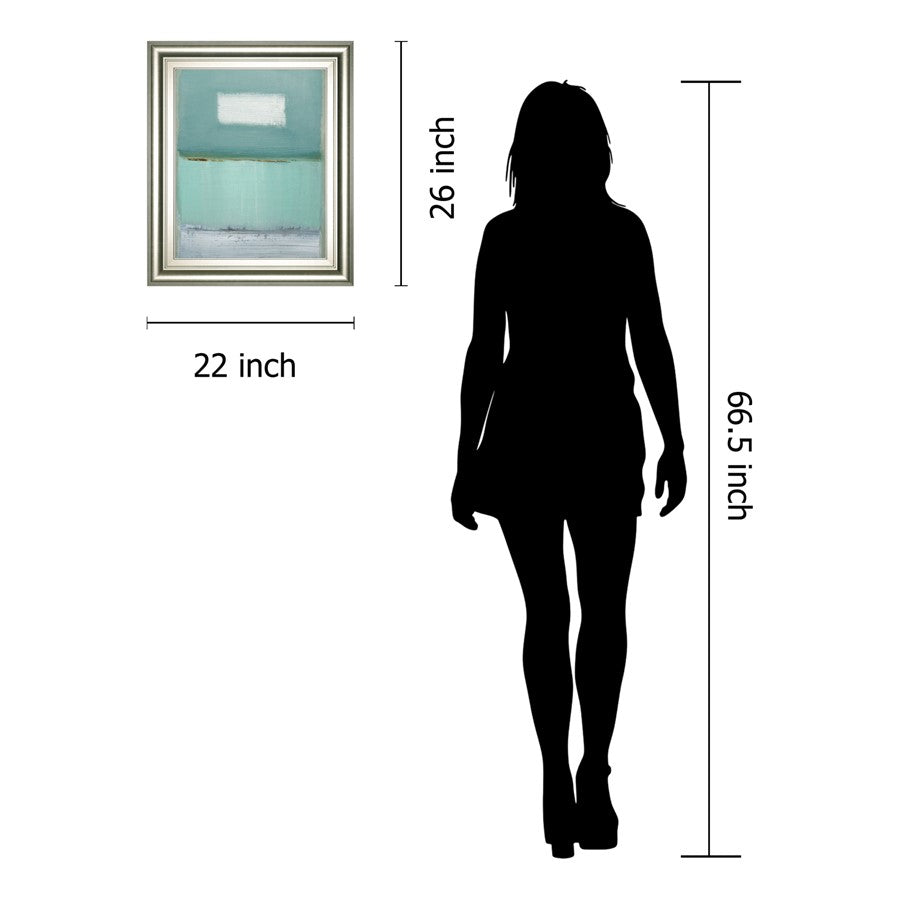 Classy Living Serene Horizon 22x26in Wall Art | Transitional Silver Serenity MDF Frame | Living Room & Bedroom Tranquil Decor | 1 x 22 x 26 in | Model 8204