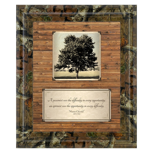 Classy Living Opportunity Tree Wall Art 22x26in | Rustic MDF Frame with Real Glass | Living Room & Office Inspirational Decor | 22 x 26 x 1 in | Model 8208