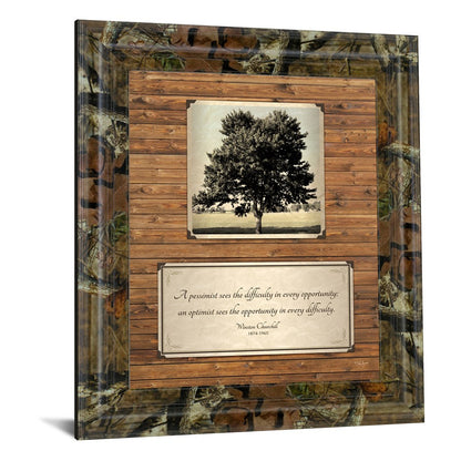 Classy Living Opportunity Tree Wall Art 22x26in | Rustic MDF Frame with Real Glass | Living Room & Office Inspirational Decor | 22 x 26 x 1 in | Model 8208