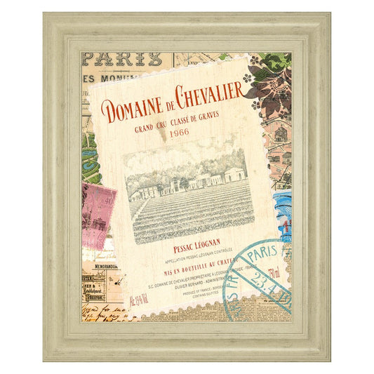 Classy Living Wine Tour 22x26in Wall Art | Contemporary Graphic Art on Paper in Ivory Bliss MDF Frame | Dining Room & Kitchen Decor | 1 x 22 | Model 8231