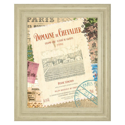 Classy Living Wine Tour 22x26in Wall Art | Contemporary Graphic Art on Paper in Ivory Bliss MDF Frame | Dining Room & Kitchen Decor | 1 x 22 | Model 8231