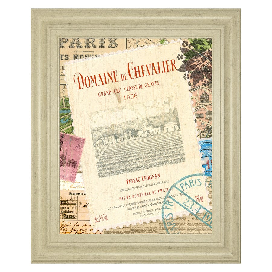 Classy Living Wine Tour 22x26in Wall Art | Contemporary Graphic Art on Paper in Ivory Bliss MDF Frame | Dining Room & Kitchen Decor | 1 x 22 | Model 8231