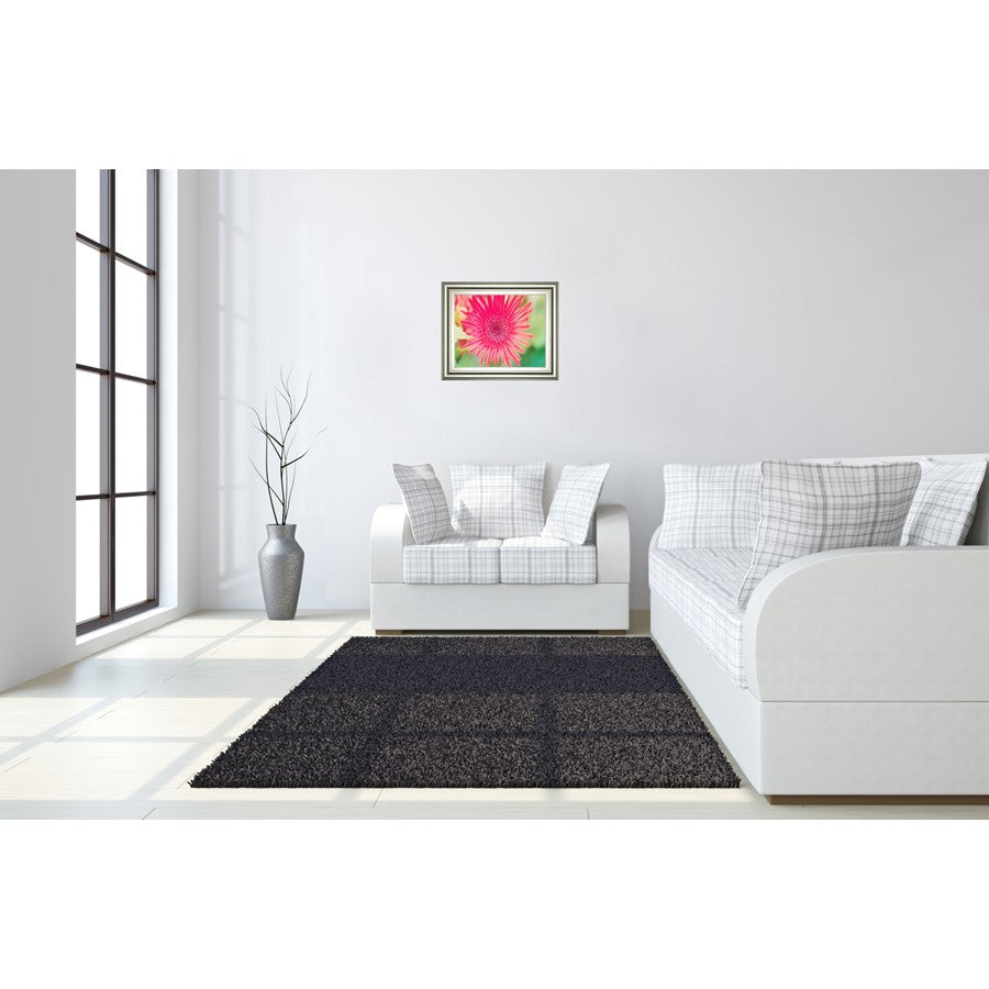 Classy Living Pink Bloom Wall Art 26x22in | Contemporary Floral Graphic Art in Silver Serenity MDF Frame | Living Room & Bedroom Decor | 1 x | Model 8240