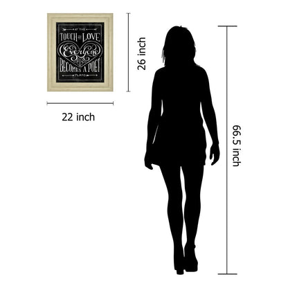 Classy Living Touch of Love Wall Art 22x26in | Contemporary Ivory Bliss MDF Frame | Living Room & Office Inspirational Decor | 1 x 22 x 26 in | Model 8242