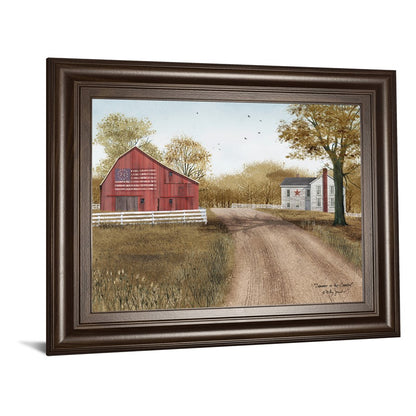 Classy Living Country Road Wall Art 26x22in | Traditional Cinnamon Mocha MDF Frame with Real Glass | Living Room & Office Decor | 1 x 26 x 22 | Model 8245