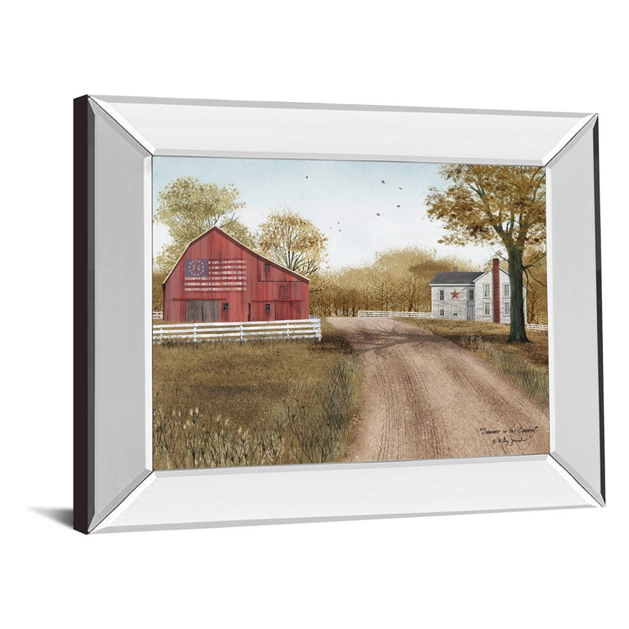 Classy Living Country Road Wall Art 26x22in | Traditional Mirrored Frame | Living Room & Office Decor | 26 x 22 x 3 in | Model 8245MF