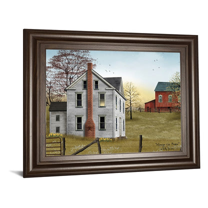 Classy Living Morning Serenity Wall Art 26x22in | Traditional Farmhouse Graphic Art in Cinnamon Mocha MDF Frame | Living Room, Office & Den | Model 8248