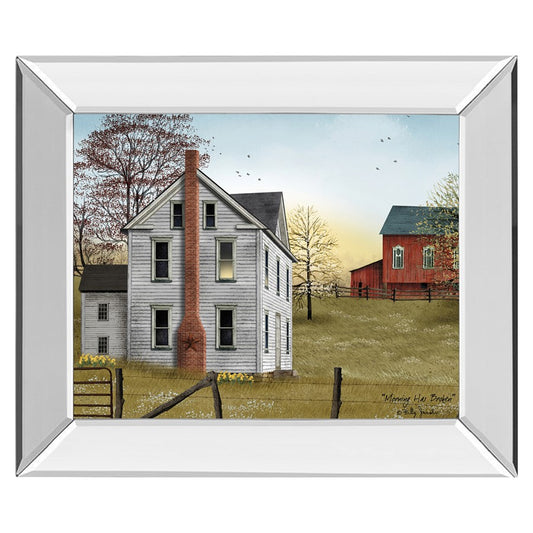 Classy Living Morning Serenity 26x22in Wall Art | Traditional Farmhouse Graphic Art in Mirrored Frame | Living Room, Office & Den Decor | Model 8248MF