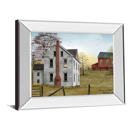 Classy Living Morning Serenity 26x22in Wall Art | Traditional Farmhouse Graphic Art in Mirrored Frame | Living Room, Office & Den Decor | Model 8248MF