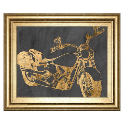 Classy Living Golden Ride 26x22in Wall Art | Contemporary Gilded Radiance Frame and Multicolor Paper Print | Living Room, Office & Game Room | Model 8272
