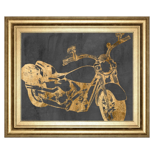 Classy Living Golden Ride 26x22in Wall Art | Contemporary Gilded Radiance Frame and Multicolor Paper Print | Living Room, Office & Game Room | Model 8272