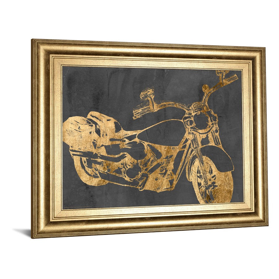 Classy Living Golden Ride 26x22in Wall Art | Contemporary Gilded Radiance Frame and Multicolor Paper Print | Living Room, Office & Game Room | Model 8272