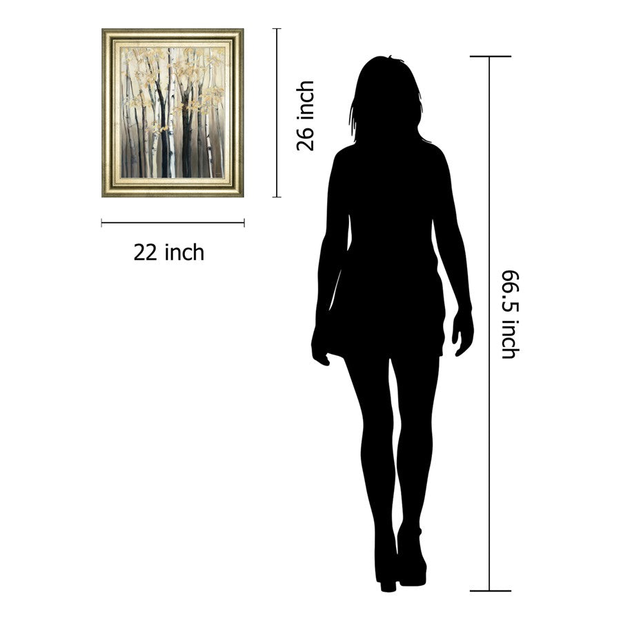 Classy Living Birch Glow Wall Art 22x26in | Country/Farmhouse Paper Art in Crisp Chardonnay MDF Frame | Living Room & Bedroom Decor | 22 x 26 | Model 8273