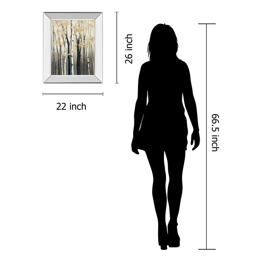 Classy Living Birch Glow Wall Art 22x26in | Country/Farmhouse Mirrored Frame | Living Room & Bedroom Decor | 22 x 26 x 3 in | Model 8273MF