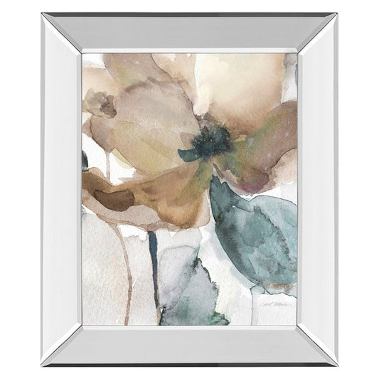 Classy Living Muted Bloom 22x26in Wall Art | Contemporary Floral Graphic Art in Mirrored Frame | Living Room & Bedroom Decor | 22 x 26 x 3 | Model 8295MF