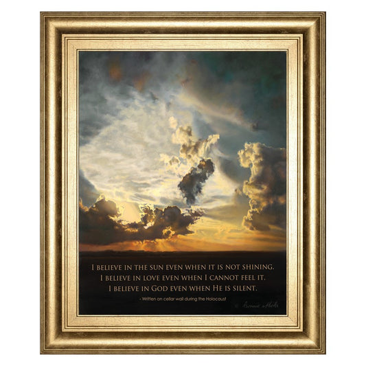 Classy Living Believe Sunset Wall Art 22x26in | Contemporary Gilded Radiance MDF Frame | Living Room & Office Inspirational Decor | 1 x 22 x | Model 8298
