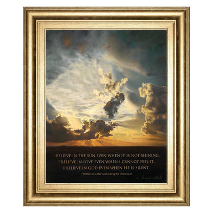 Classy Living Believe Sunset Wall Art 22x26in | Contemporary Gilded Radiance MDF Frame | Living Room & Office Inspirational Decor | 1 x 22 x | Model 8298