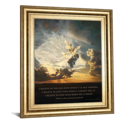 Classy Living Believe Sunset Wall Art 22x26in | Contemporary Gilded Radiance MDF Frame | Living Room & Office Inspirational Decor | 1 x 22 x | Model 8298