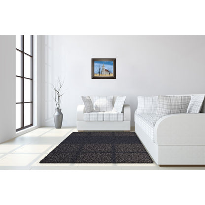 Classy Living Prairie Church 26x22in Wall Art | Traditional Dark Chocolate MDF Frame and Paper Print | Living Room & Office Decor | 26 x 22 x | Model 8300