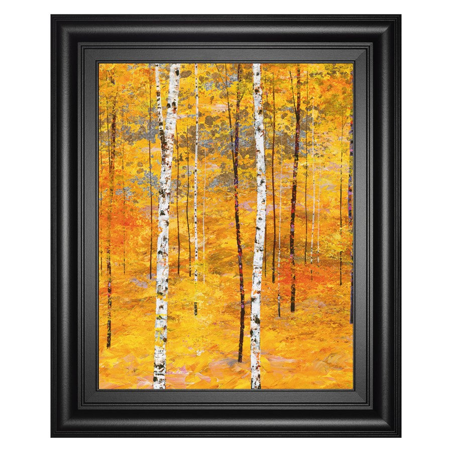 Classy Living Golden Birch Glow 22x26in Wall Art | Contemporary Paper Print in Midnight Aura MDF Frame | Living Room & Bedroom Decor | 22 x | Model 8316