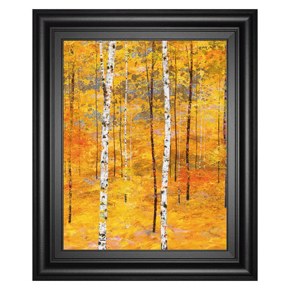 Classy Living Golden Birch Glow 22x26in Wall Art | Contemporary Paper Print in Midnight Aura MDF Frame | Living Room & Bedroom Decor | 22 x | Model 8316