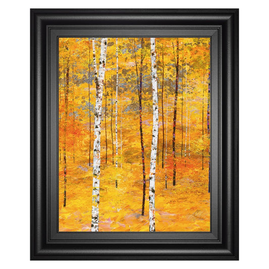 Classy Living Golden Birch Glow 22x26in Wall Art | Contemporary Paper Print in Midnight Aura MDF Frame | Living Room & Bedroom Decor | 22 x | Model 8316