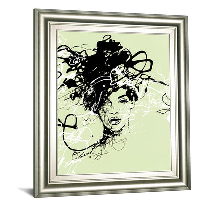 Classy Living Mystic Scribble 22x26in Wall Art | Contemporary Abstract Portrait on Paper in Silver Serenity MDF Frame | Living Room & Office | Model 8341