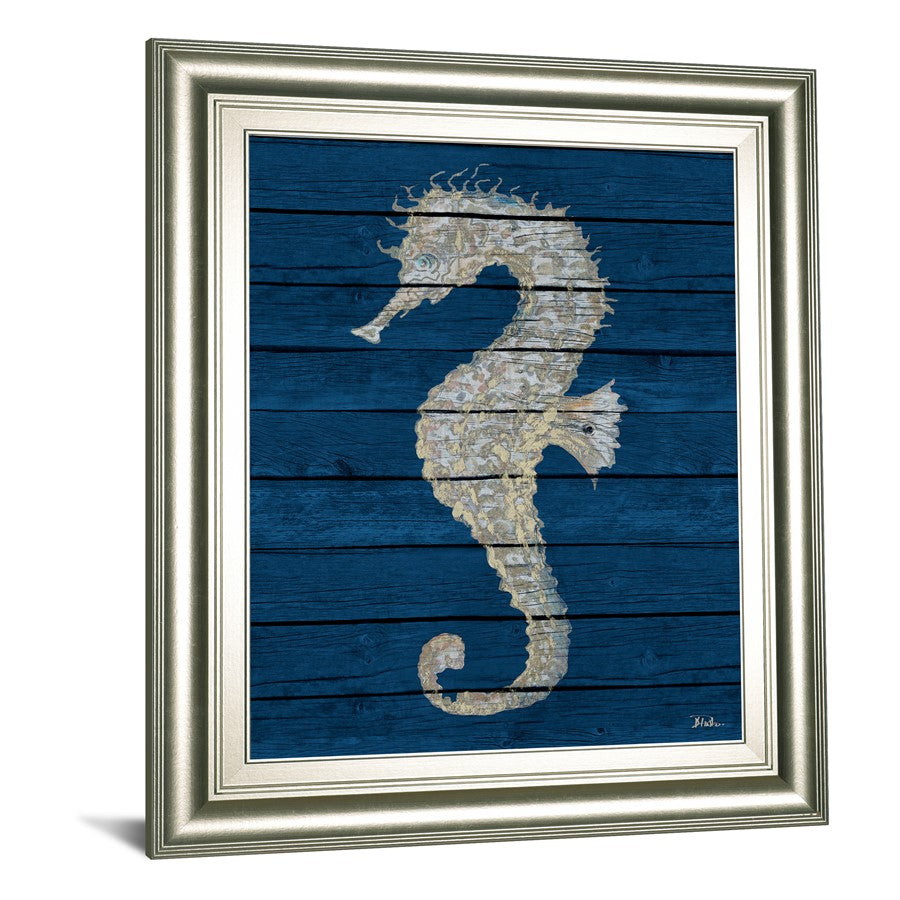 Classy Living Antique Seahorse Wall Art 22x26in | Contemporary Coastal Silver Serenity MDF Frame | Living Room & Bedroom Coastal Decor | 22 x | Model 8356