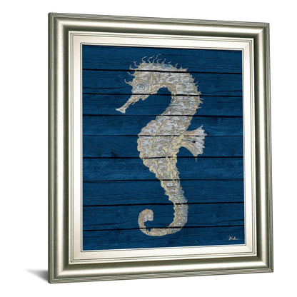 Classy Living Antique Seahorse Wall Art 22x26in | Contemporary Coastal Silver Serenity MDF Frame | Living Room & Bedroom Coastal Decor | 22 x | Model 8356