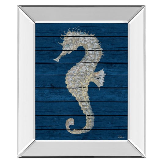 Classy Living Antique Seahorse Wall Art 22x26in | Contemporary Mirrored Frame | Living Room & Coastal Bedroom Decor | 22 x 26 x 3 in | Model 8356MF