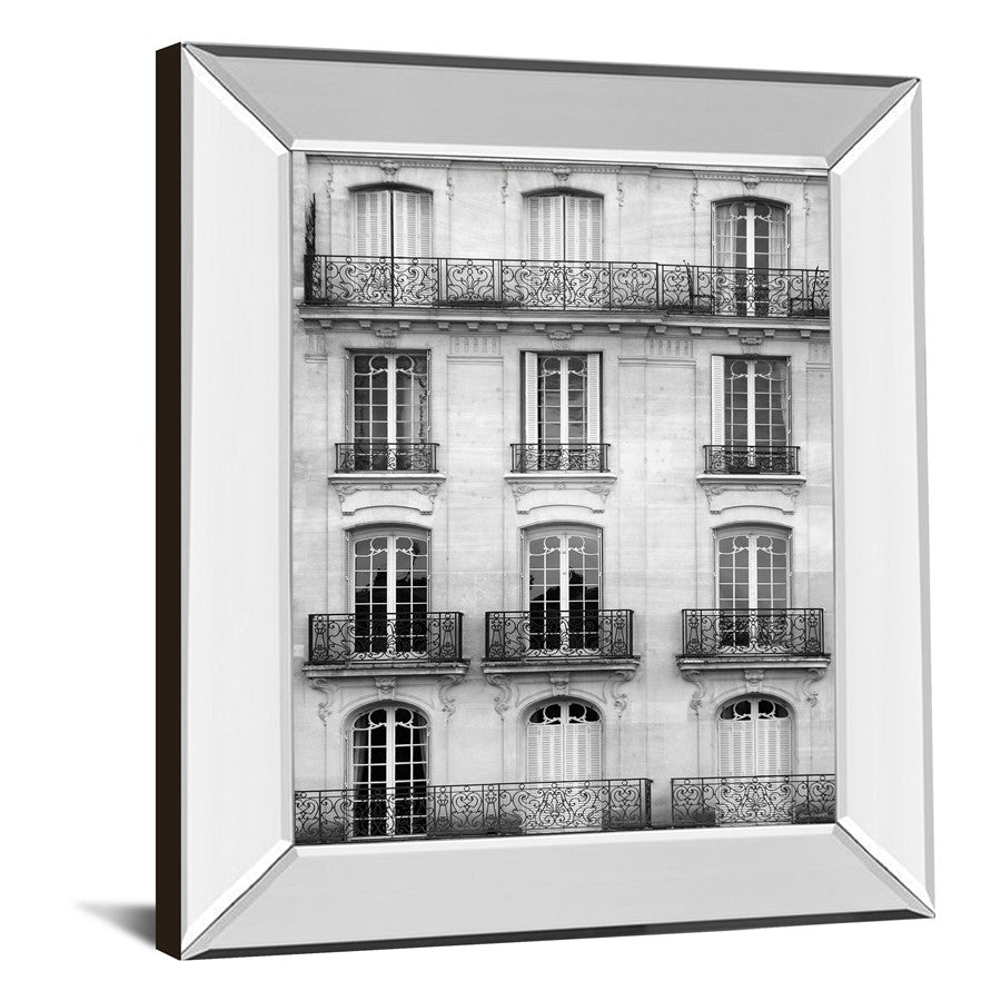 Classy Living Urban Facade 22x26in Wall Art | Contemporary Black-and-White Photograph with Mirrored Frame | Living Room & Office Decor | 22 | Model 8359MF