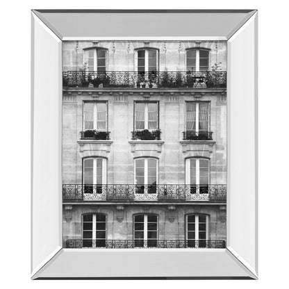 Classy Living Timeless Facade 22x26in Wall Art | Contemporary Black-and-White Photography with Mirrored Frame | Living Room & Office Decor | Model 8360MF