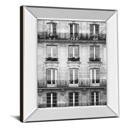 Classy Living Timeless Facade 22x26in Wall Art | Contemporary Black-and-White Photography with Mirrored Frame | Living Room & Office Decor | Model 8360MF
