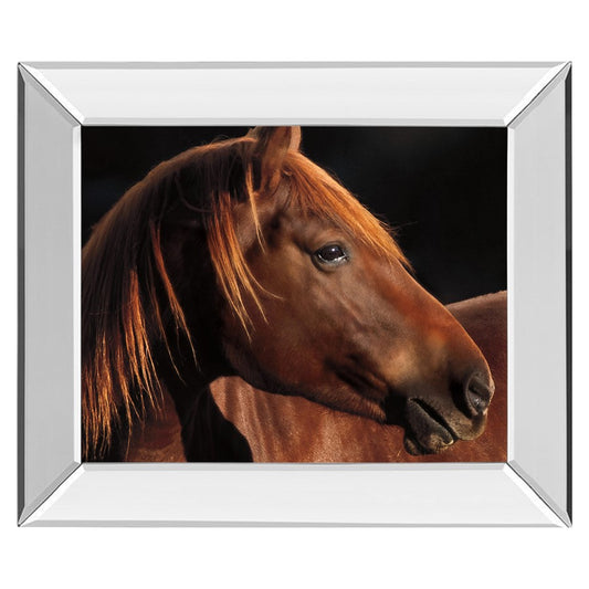 Classy Living Chestnut Majesty 26in Wall Art | Country Farmhouse Mirrored Frame | Living Room & Office Decor | 26 x 22 x 3 in | Model 8388MF