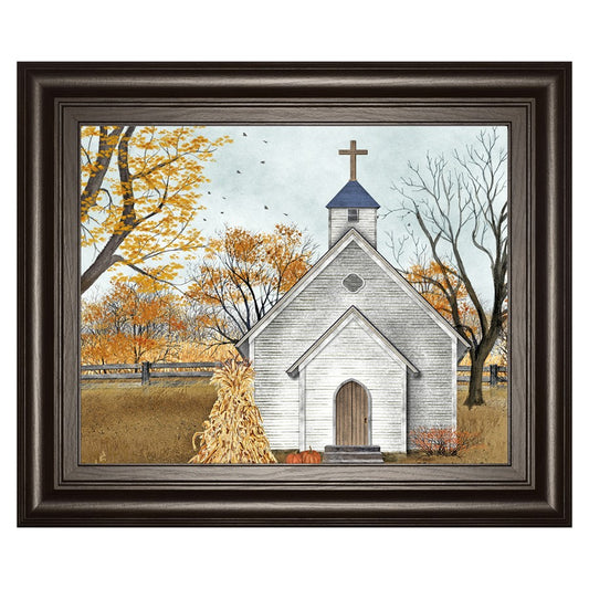 Classy Living Blessed Assurance Wall Art 26x22in | Traditional Dark Chocolate MDF Frame with Paper Art | Living Room & Office Faith-Inspired | Model 8404