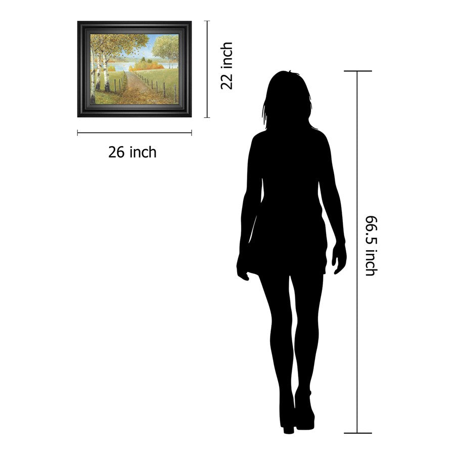 Classy Living Country Pathway Wall Art 26x22in | Transitional Multicolor Paper on MDF Frame | Living Room & Bedroom Decor | 26 x 22 x 1 in | Model 8418