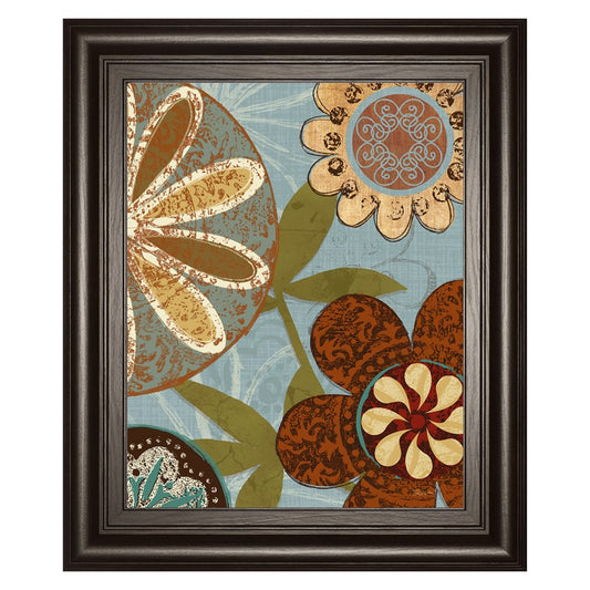 Classy Living Botanical Harmony Wall Art 22x26in | Contemporary Multicolor Paper Art in Dark Chocolate MDF Frame | Living Room & Bedroom | Model 8422