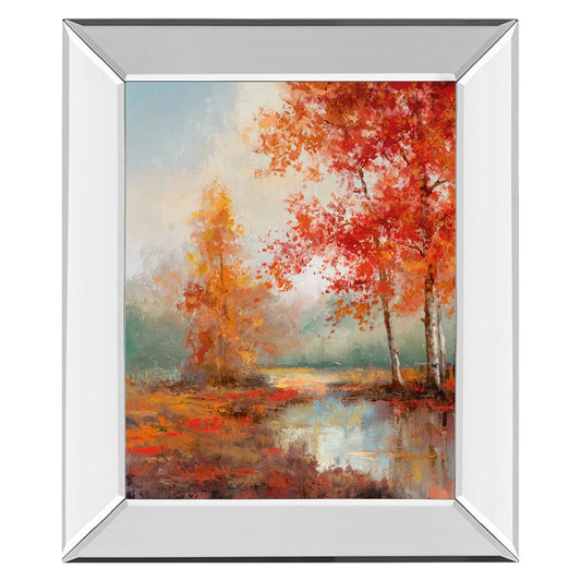 Classy Living Autumn Reflection Wall Art 22x26in | Traditional Mirrored Frame Multicolor | Living Room & Office Decor | 3 x 22 x 26 in | Model 8424MF