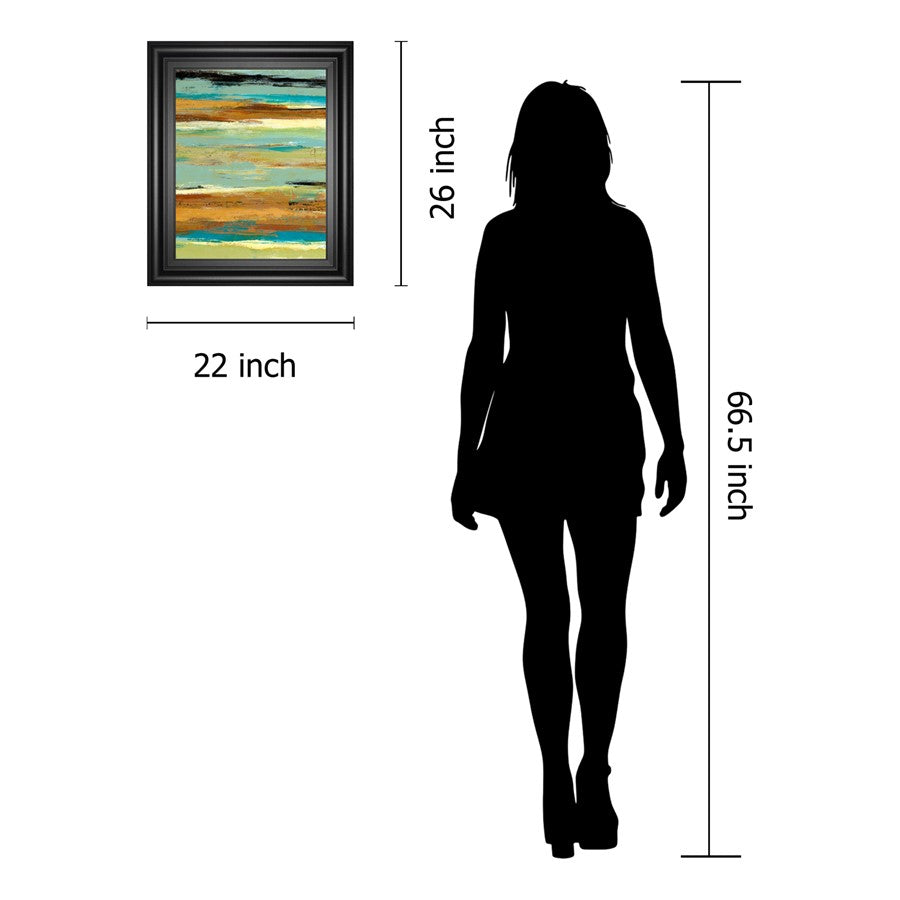 Classy Living Terra Firma Wall Art 22x26in | Contemporary Abstract on Paper in Midnight Aura MDF Frame | Living Room & Office Decor | 1 x 22 | Model 8427