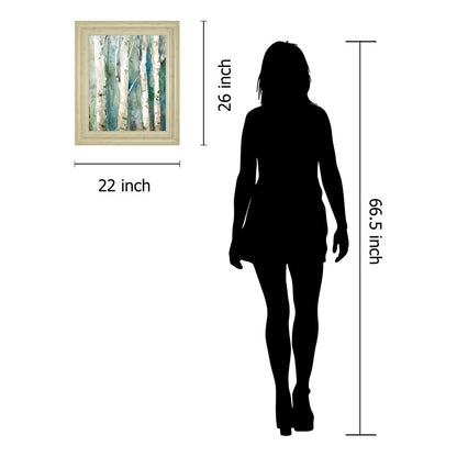 Classy Living Whispering Trunks 22x26in Wall Art | Transitional Paper on MDF in Ivory Bliss Frame | Living Room & Office Tranquil Decor | 22 | Model 8449