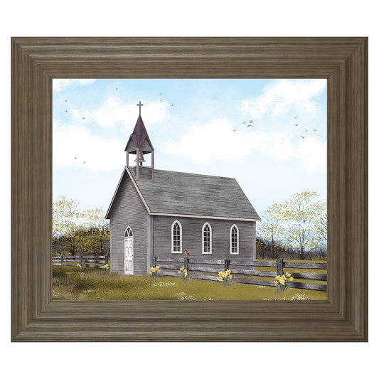 Classy Living Tranquil Church 26x22in Wall Art | Traditional Tranquil Ash MDF Frame | Living Room & Office Decor | 26 x 22 x 1 in | Model 8458