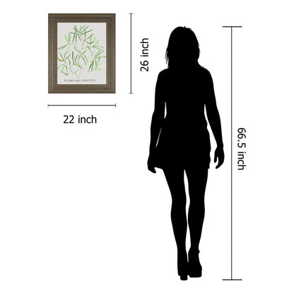 Classy Living Asparagus Falcatus Wall Art 22x26in | Transitional Tranquil Ash MDF Frame | Living Room & Office Decor | 22 x 26 x 1 in | Model 8464