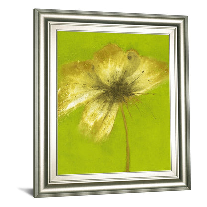 Classy Living Floral Burst 22x26in Wall Art | Transitional Silver Serenity MDF Frame | Living Room & Bedroom Botanical Decor | 1 x 22 x 26 in | Model 8468