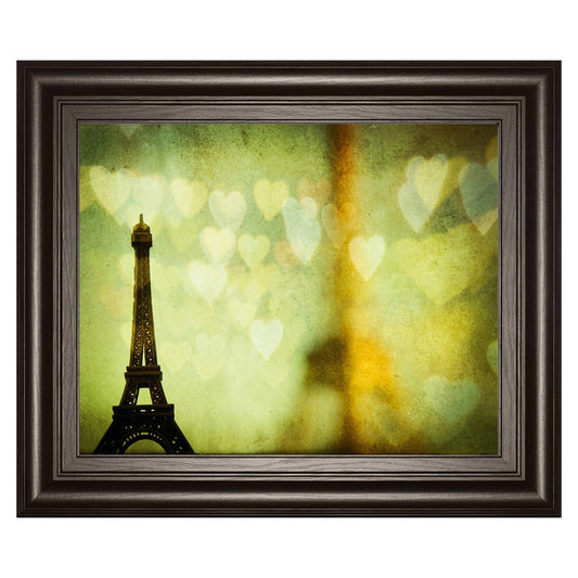 Classy Living Wishful Hearts II Wall Art 26x22in | Transitional Multicolor Paper Art in Dark Chocolate MDF Frame | Living Room & Office Decor | Model 8469